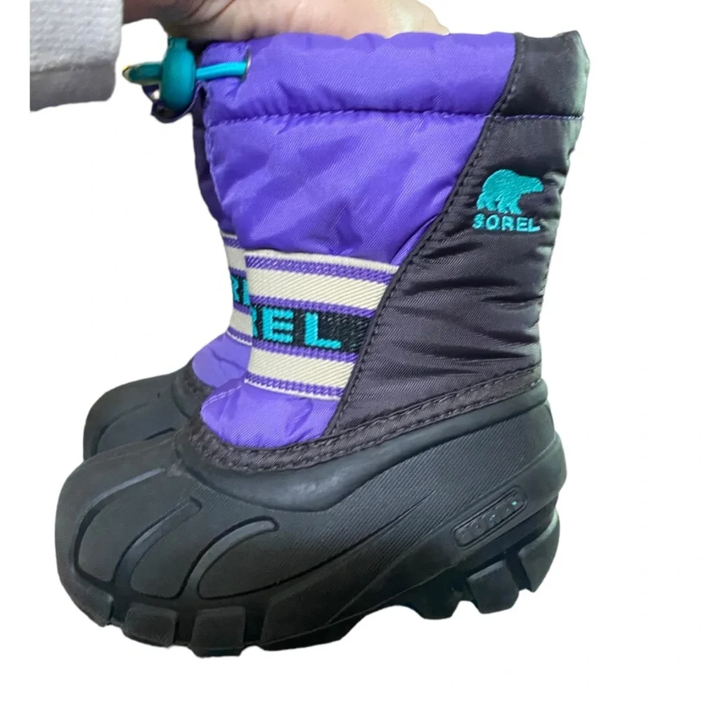 SNOW BOOTS SOREL Childrens Cub NC 1881-551 Purple Arrow/Shark size 7 Little Kids